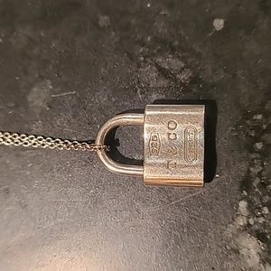 Tiffany and Co lock pendant and necklace